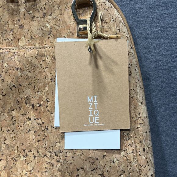 Miztique Daisy Cork Backpack Purse Convertible Adjustable Straps Beige Gold Bag - Picture 9 of 11